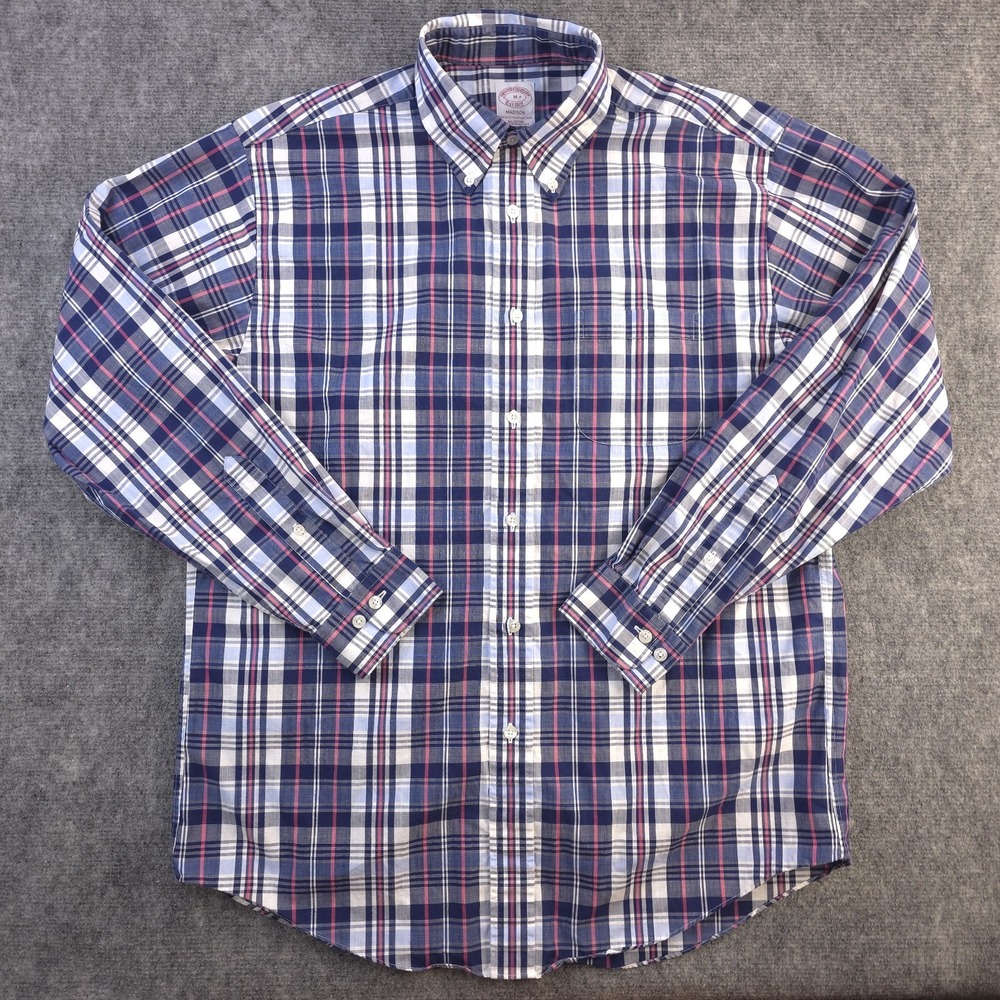 Brooks Brothers Shirt Medium Madison Long Sleeve Button Down Multicolor Plaid‎